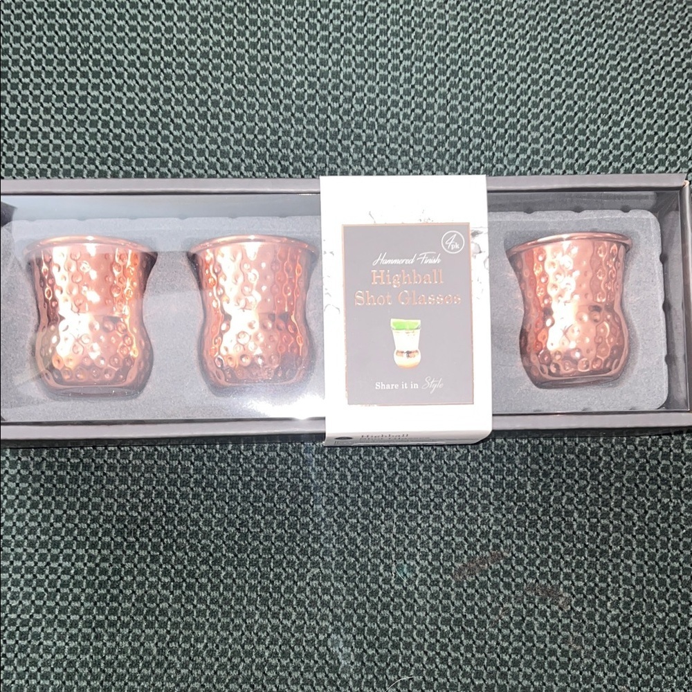 Hammered Finish Moscow Mule Copper Shot Glasses Set